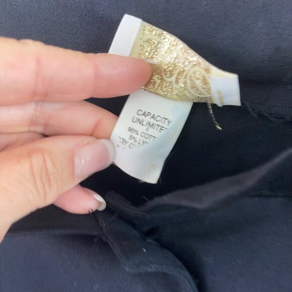 Cache Vintage Womens Shirt Size Large Black Open Top Trimed Stretch Casual - Picture 7 of 11